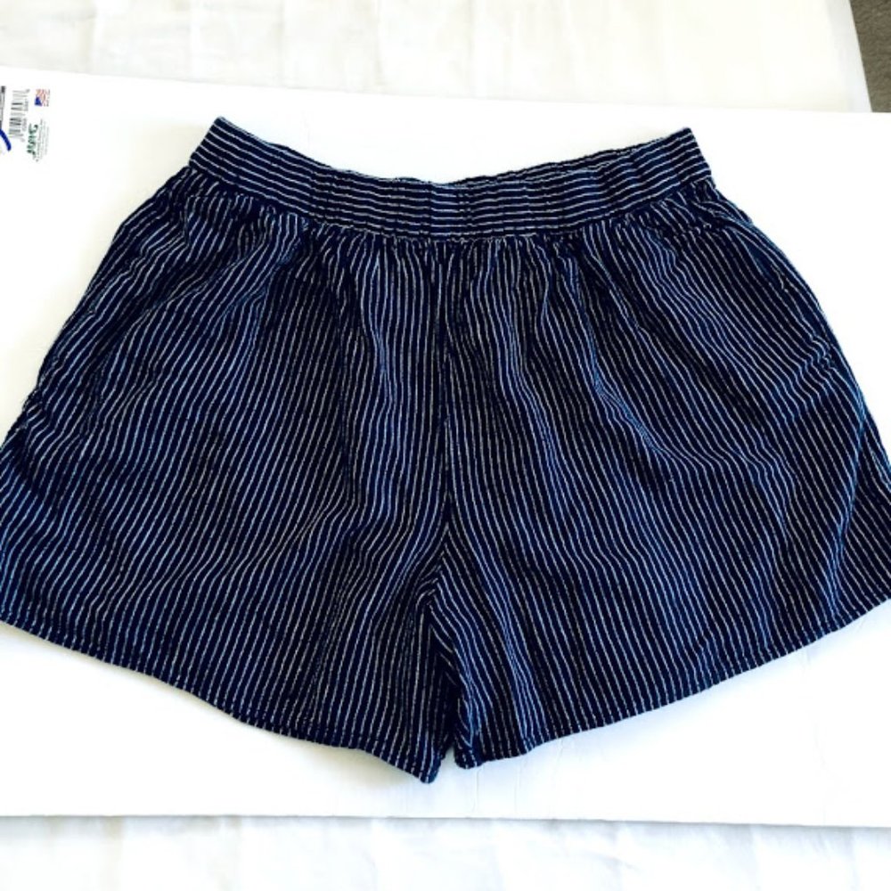 GAP Striped Elastic Waist Skorts Shorts Wide Leg M
